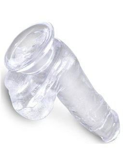King Cock Clear - Realistic Penis With Balls 13.5 CM Transparent