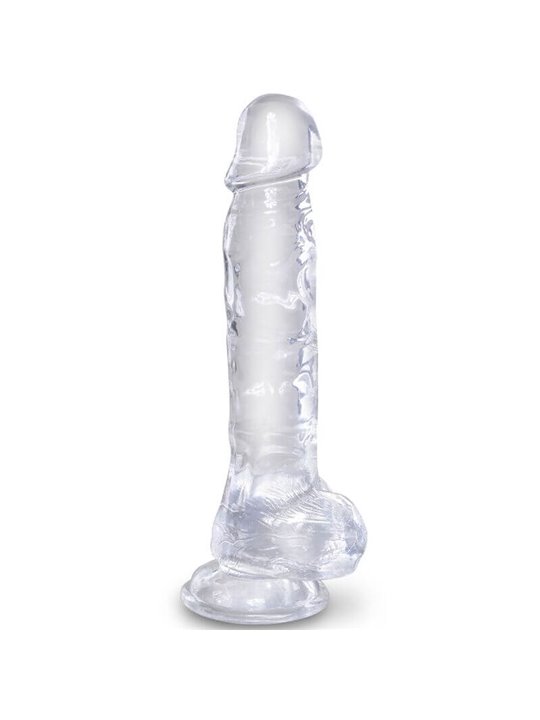 King Cock Clear - Realistic Penis With Balls 16.5 CM Transparent