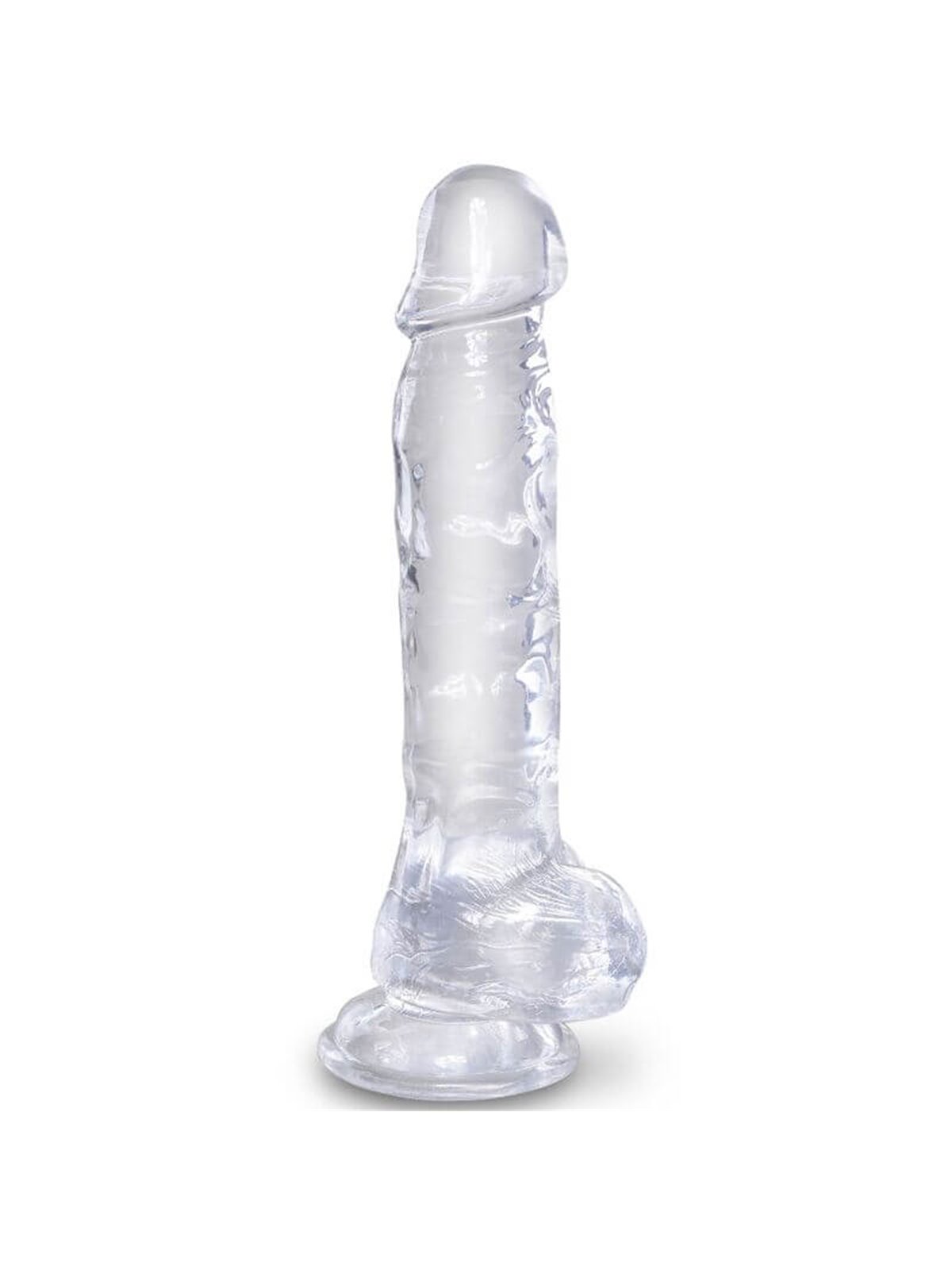 King Cock Clear - Realistic Penis With Balls 16.5 CM Transparent