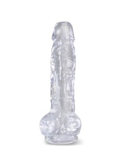 King Cock Clear - Realistic Penis With Balls 16.5 CM Transparent