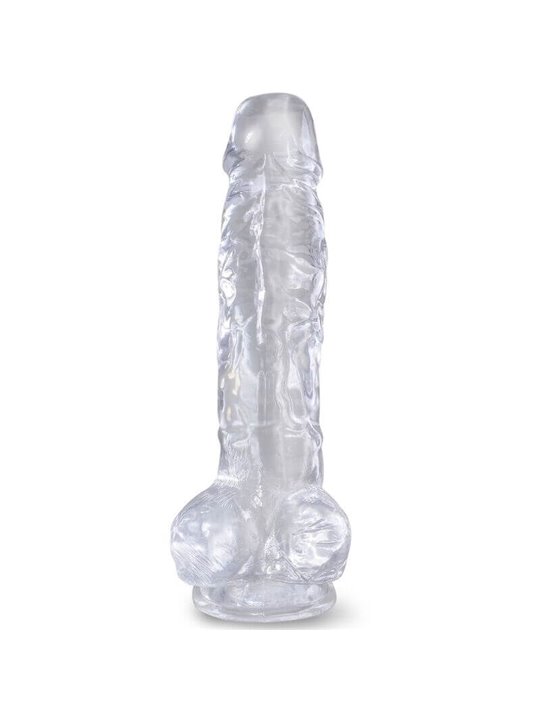 King Cock Clear - Realistic Penis With Balls 16.5 CM Transparent