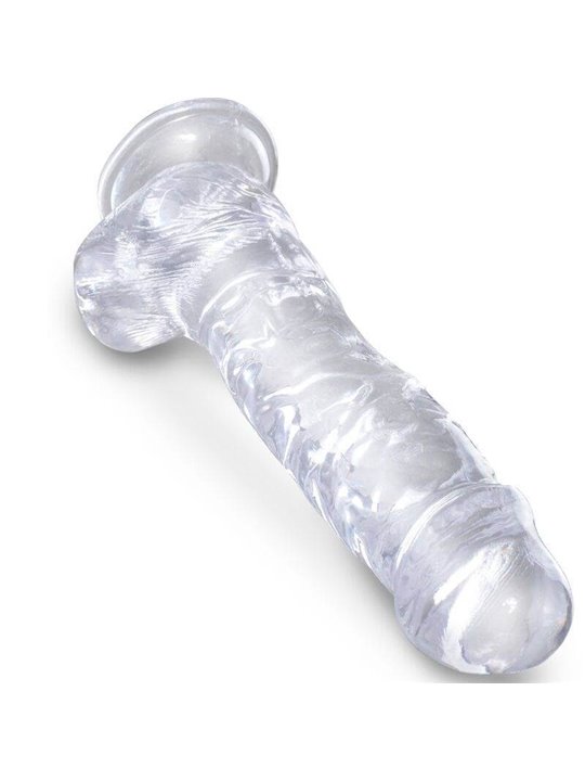 King Cock Clear - Realistic Penis With Balls 16.5 CM Transparent