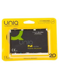 Uniq - Pull Latex Free Condoms With Strips 3 Units