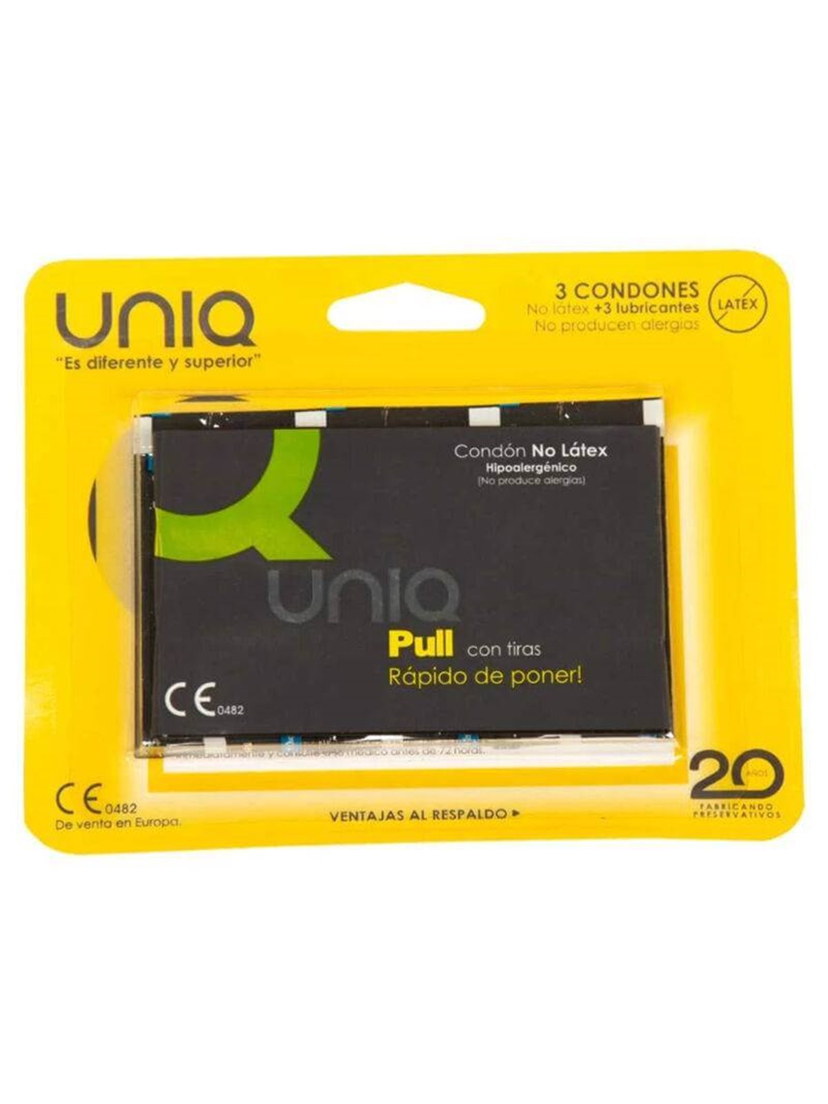 Uniq - Pull Latex Free Condoms With Strips 3 Units