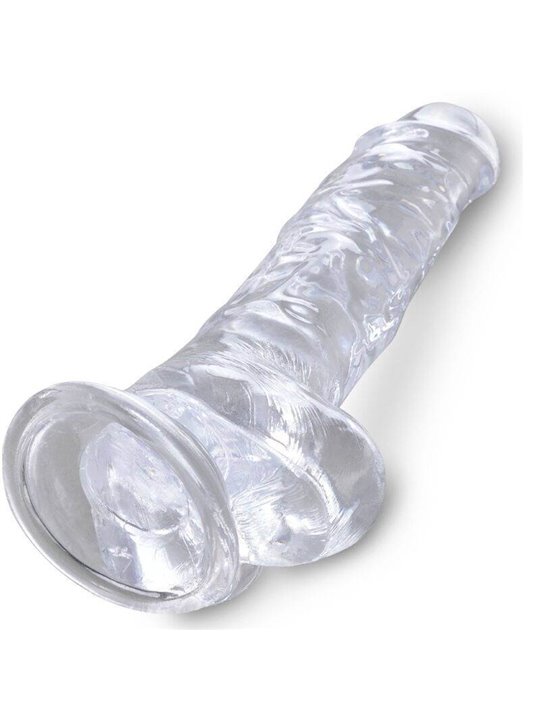 King Cock Clear - Realistic Penis With Balls 16.5 CM Transparent