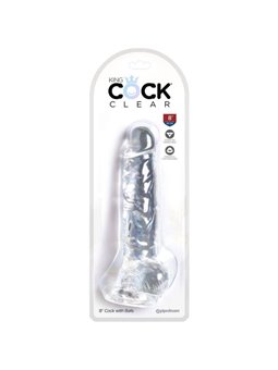 King Cock Clear - Realistic Penis With Balls 16.5 CM Transparent