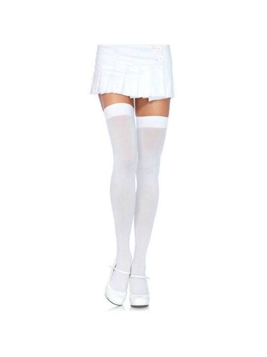 Leg Avenue - Calze Autoreggenti Sopra il Ginocchio Taglia Unica Bianco