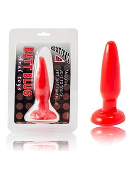 Baile Butt Blug - Plug Anale Rosso a Forma Conica - Taglia Piccola 15 CM