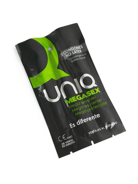 Uniq - Megasex Latex Free Sensitive Condoms 3 Units