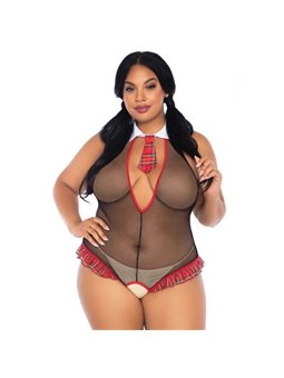 Leg Avenue - Schoolgirl Crothless Fitness Teddy Plus Size