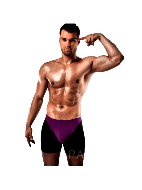 Passion - Boxer 009 Lilac/Black Erotic Lingerie S/M