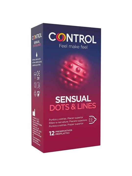 Control Preservativi Adapta Sensual Dots & Lines - 12 Pz