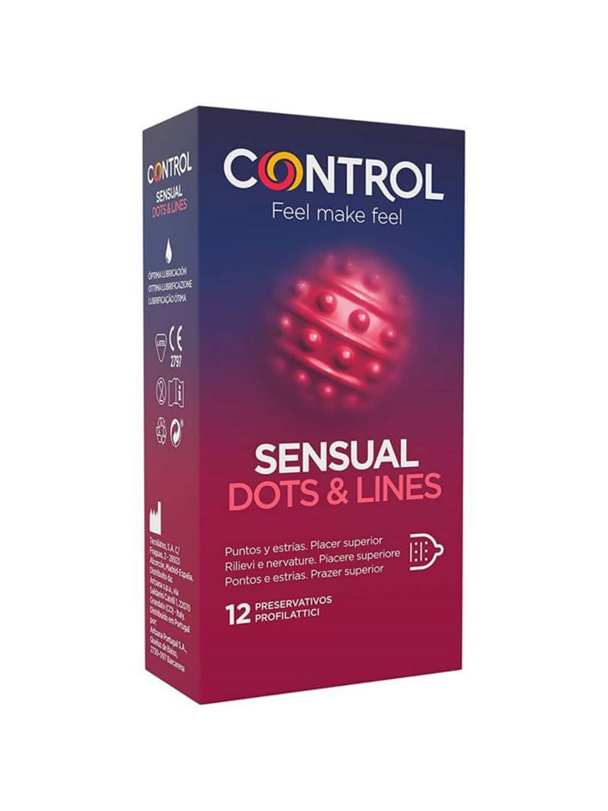 Control Preservativi Adapta Sensual Dots & Lines - 12 Pz