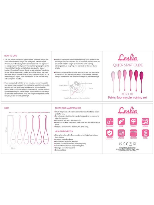 Leslie - Kegel Fit Pelvic Muscle Training Set 6 Weights