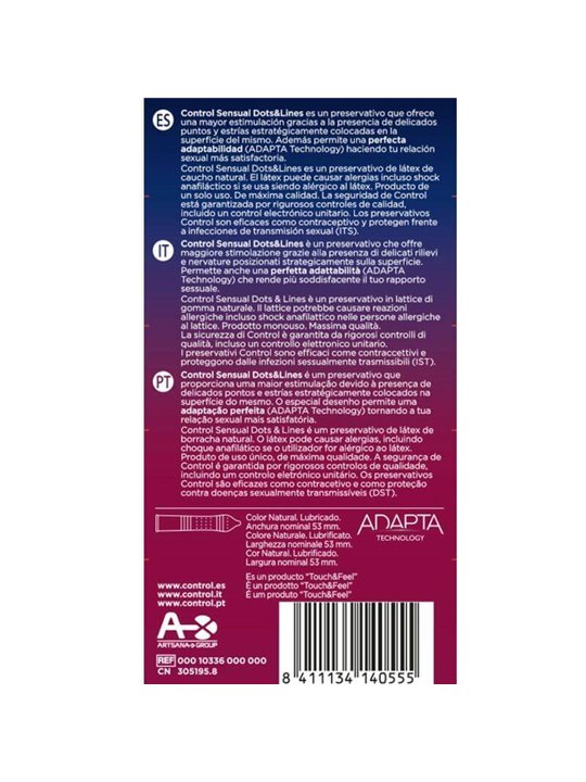 Control Preservativi Adapta Sensual Dots & Lines - 12 Pz
