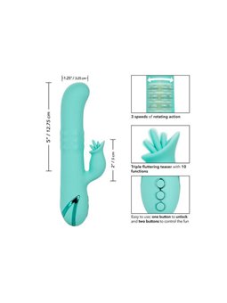 CalExotics Bel Air Bombshell - Vibratore Rabbit con Testa Rotante - Turchese
