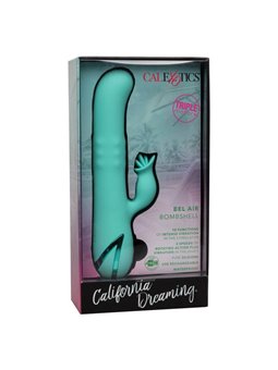 CalExotics Bel Air Bombshell - Vibratore Rabbit con Testa Rotante - Turchese