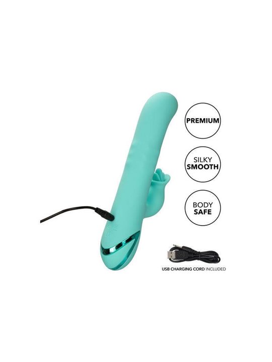 CalExotics Bel Air Bombshell - Vibratore Rabbit con Testa Rotante - Turchese