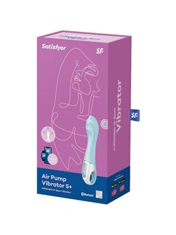 Satisfyer Air Pump Vibrator 5+ Inflatable G-Spot Vibrator App - Blue