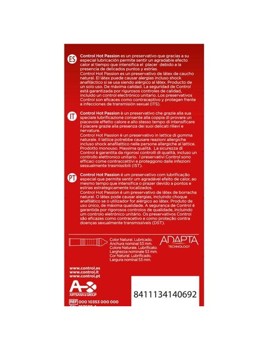 Control Hot Passion - Preservativi Adapta con Effetto Riscaldante - 10 Pz