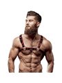Fetish Submissive Attitude - Men'S Eco-Leather Chest Harness Black/Red