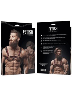Fetish Submissive Attitude - Men'S Eco-Leather Chest Harness Black/Red