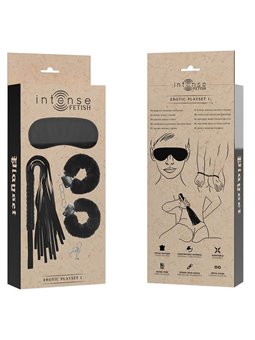 Intense Fetish  - Erotic Playset 1 With Handcuffs, Blind Mask And Flogger