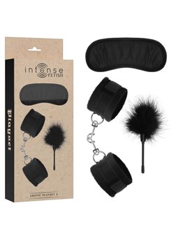 Intense Fetish  - Erotic Playset 2 with Handcuffs, Blind Mask and Tickler