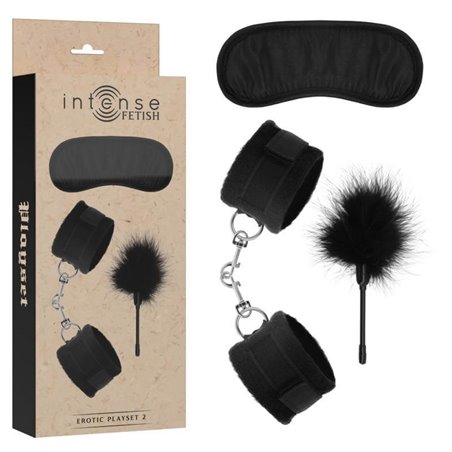 Intense Fetish  - Erotic Playset 2 with Handcuffs, Blind Mask and Tickler