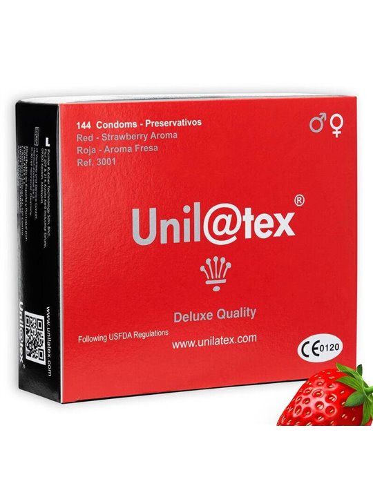 Unilatex - Preservativi Rossi alla Fragola 144 Unità