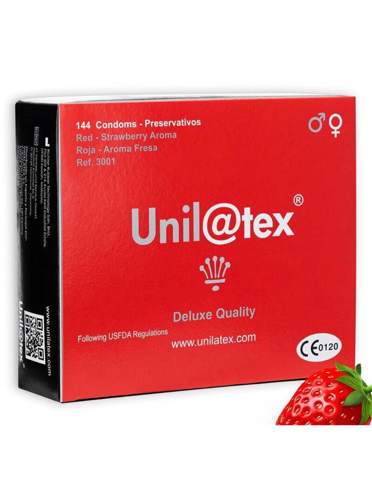 Unilatex - Preservativi Rossi alla Fragola 144 Unità
