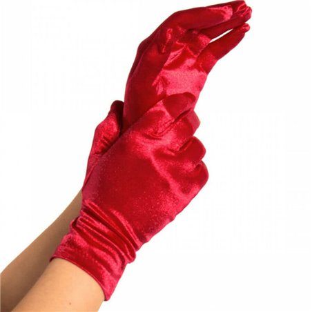 Leg Avenue - Guanti Corti Effetto Satinato Luminoso Taglia Unica Rosso