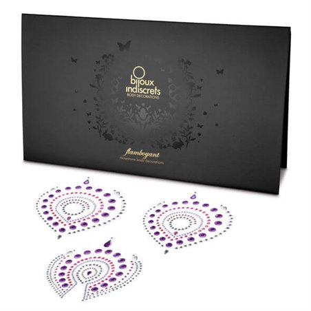 Bijoux Indiscrets Flamboyant - Gioielli Adesivi per il Corpo Viola/Rosa