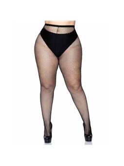 Leg Avenue - Collant a Rete Taglia Plus Nero