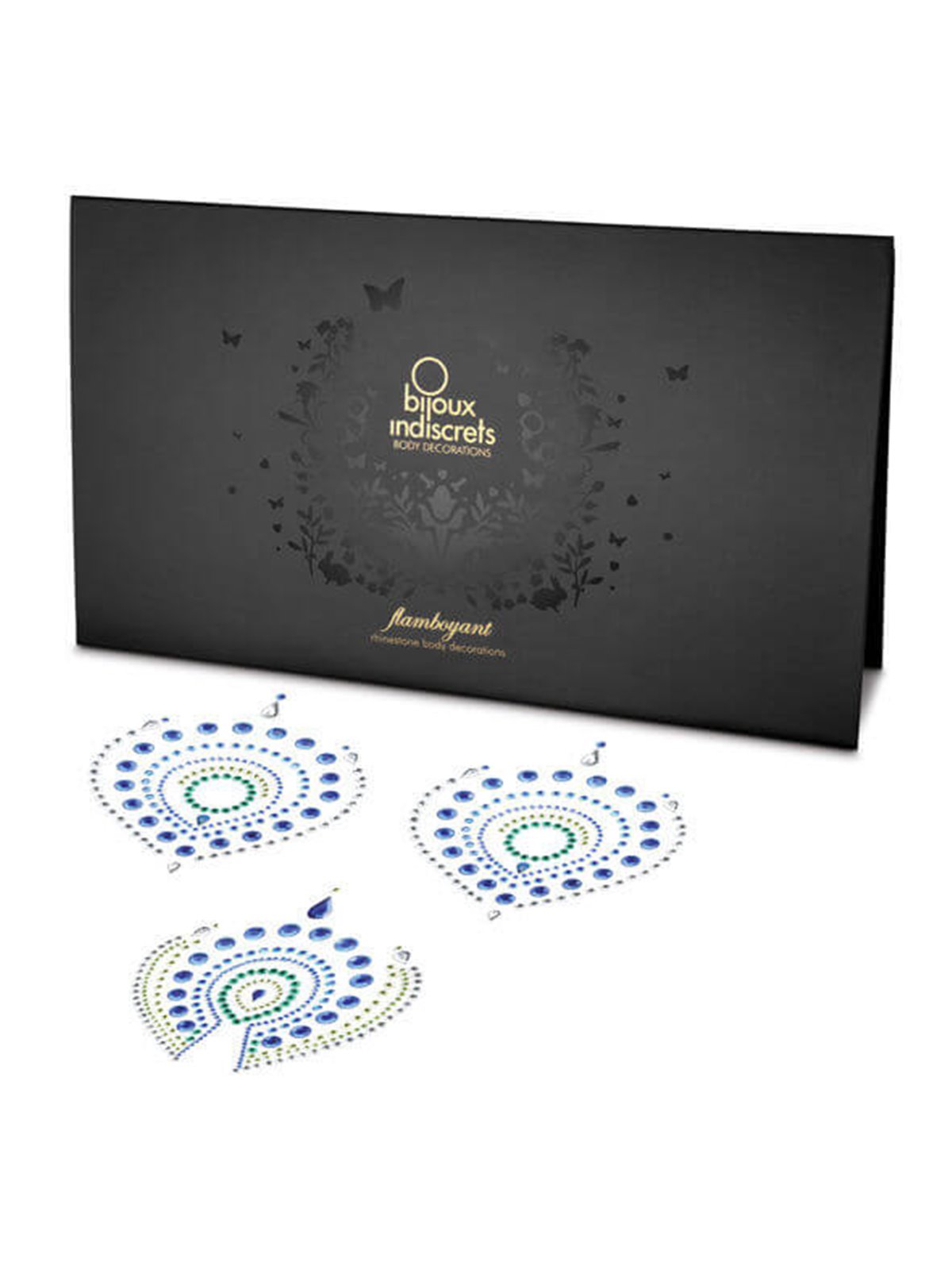 Bijoux Indiscrets Flamboyant - Gioielli Adesivi per il Corpo Blu/Verde