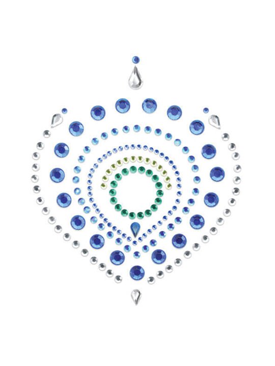 Bijoux Indiscrets Flamboyant - Gioielli Adesivi per il Corpo Blu/Verde