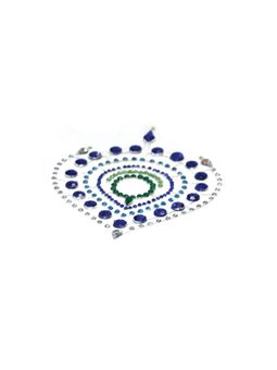 Bijoux Indiscrets Flamboyant - Gioielli Adesivi per il Corpo Blu/Verde