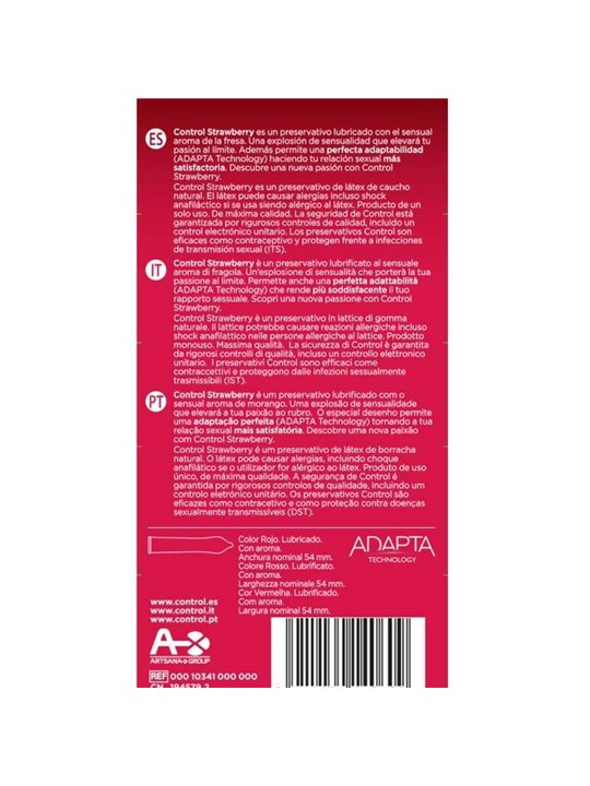 Control Strawberry - Preservativi Aromatizzati alla Fragola - 12 Unità