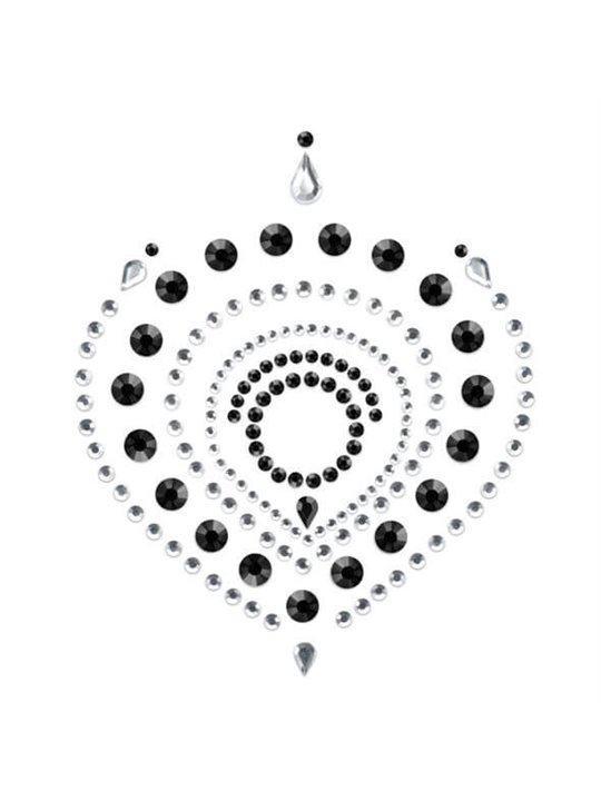 Bijoux Indiscrets Flamboyant - Gioielli Adesivi per il Corpo Nero/Argento