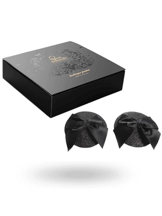 Bijoux Indiscrets Burlesque Pasties Bow - Copricapezzoli Lucidi con Fiocco