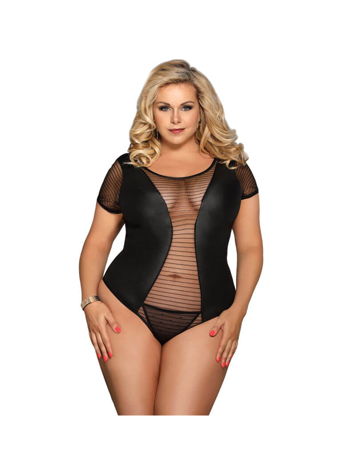 Subblime Queen Plus Fetish Short Sleeve Teddy