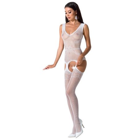 Passion - Woman Bs062 White Bodystocking One Size