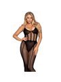Leg Avenue - Set Body a Rete + Gonna Lunga Taglia Unica Nero
