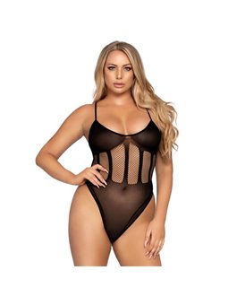Leg Avenue - Set Body a Rete + Gonna Lunga Taglia Unica Nero