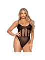 Leg Avenue - Set Body a Rete + Gonna Lunga Taglia Unica Nero