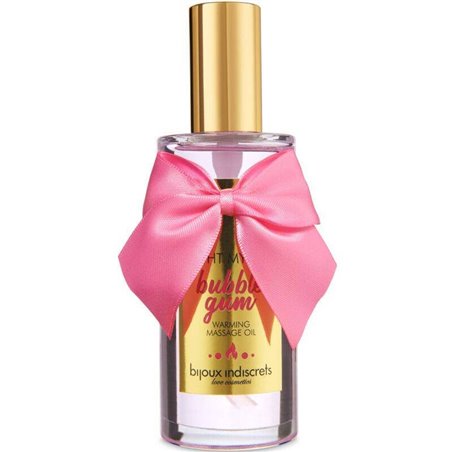 Bijoux Indiscrets Bubble Gum - Olio Da Massaggio con Effetto Calore Aroma Fragola 100 ML