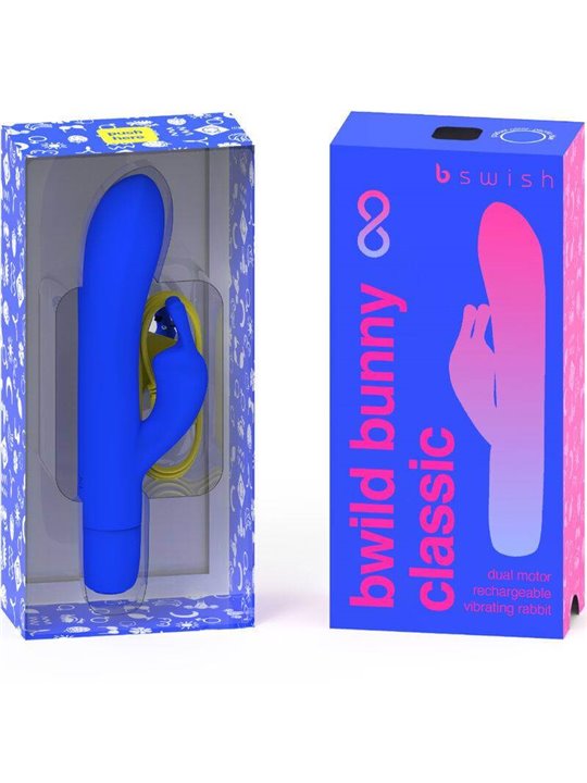 B Swish Bwild Bunny ∞ Classic - Vibratore Rabbit in Silicone Blu