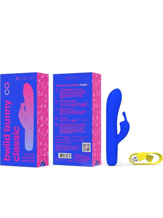 B Swish Bwild Bunny ∞ Classic - Vibratore Rabbit in Silicone Blu