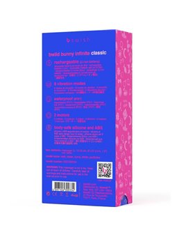B Swish Bwild Bunny ∞ Classic - Vibratore Rabbit in Silicone Blu