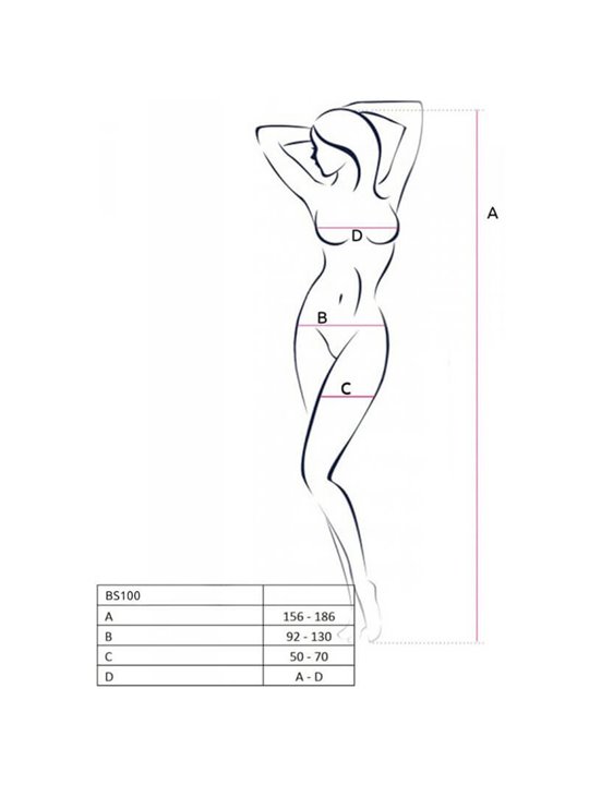Passion - Bs100 Bodystocking Red One Size